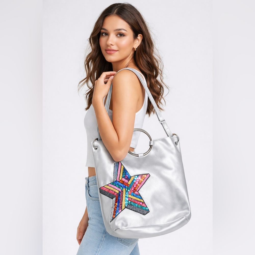 Silver Metallic Handbag